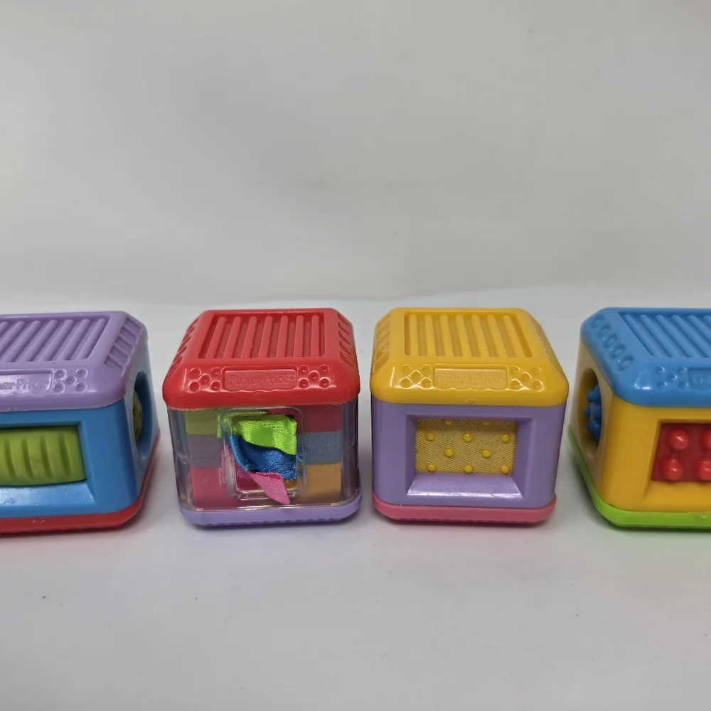Fisher Price Sensory Blocks Avacado Blocks with balls and Sensory Toys Lot of 7